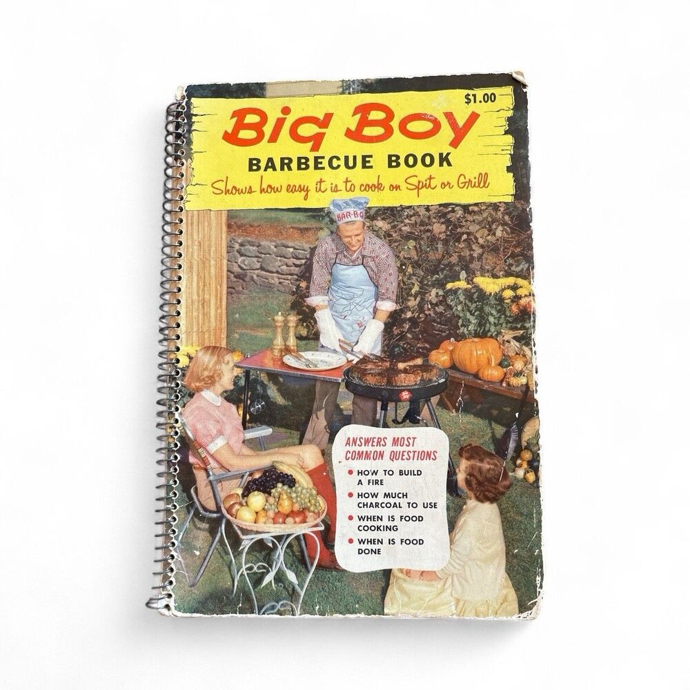 Big Boy Barbecue Spiral Cook Book Vintage 1963 Outdoor Cooking